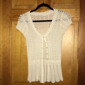 Short sleeve crochet cardigan
